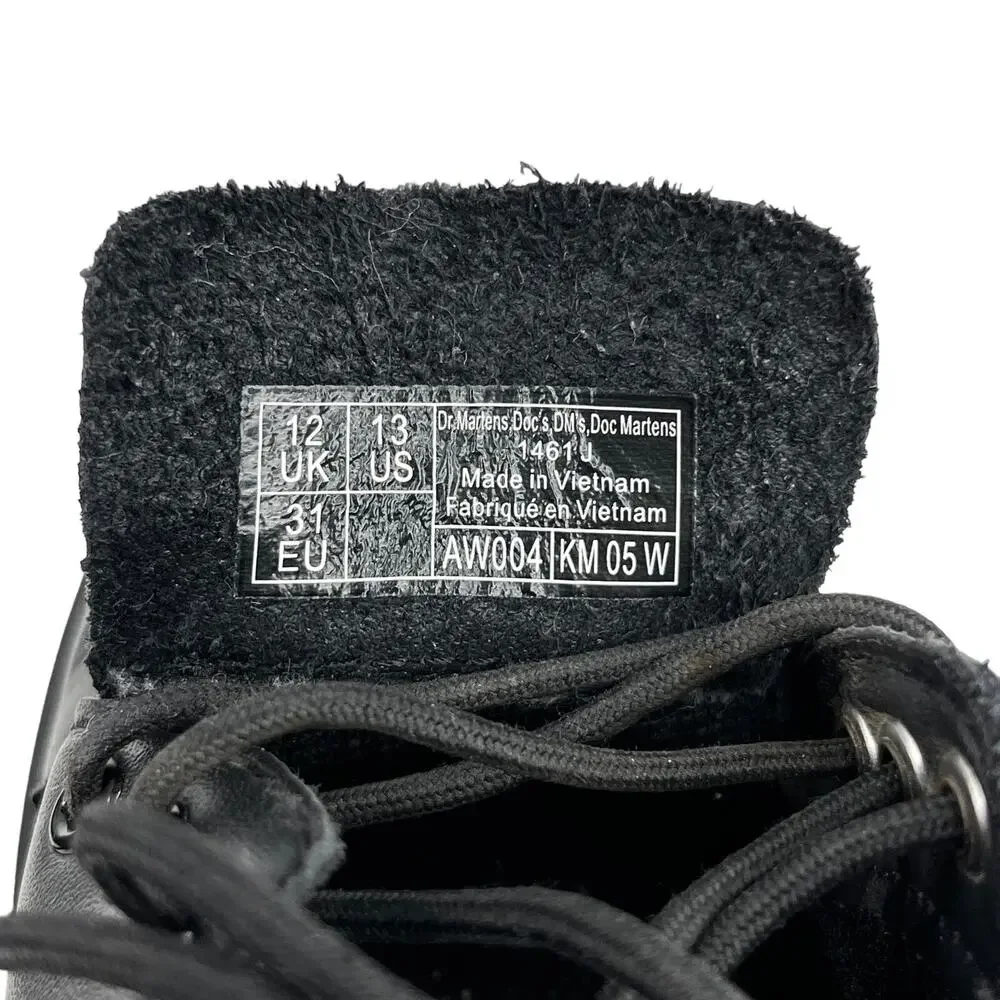 Dr. Martens Junior 1461 Softy T Leather Shoes 13 Black Leather Doc Martens